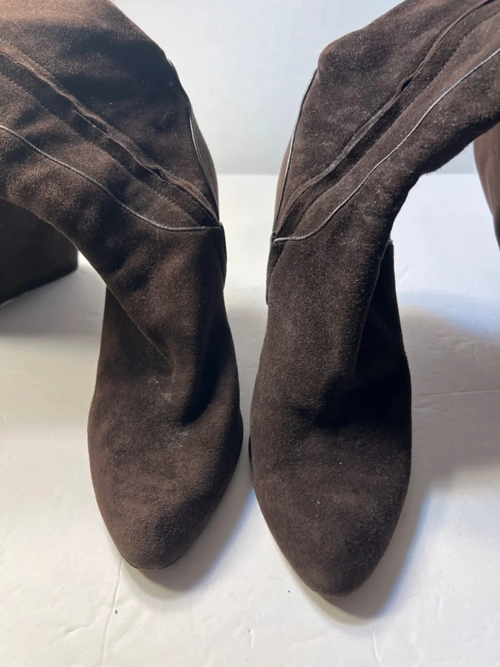 Elie Tahari Women's Brown Suede Knee-High Heeled Boots Size 40